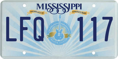MS license plate LFQ117
