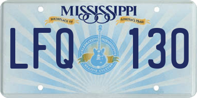 MS license plate LFQ130
