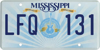 MS license plate LFQ131