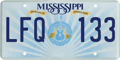 MS license plate LFQ133