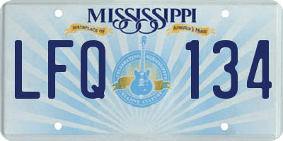MS license plate LFQ134