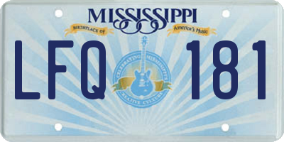 MS license plate LFQ181