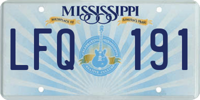 MS license plate LFQ191