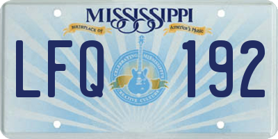 MS license plate LFQ192