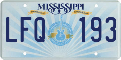 MS license plate LFQ193