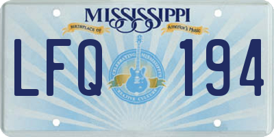 MS license plate LFQ194