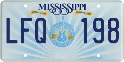 MS license plate LFQ198
