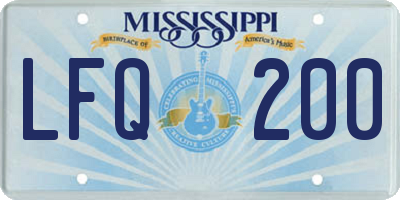 MS license plate LFQ200