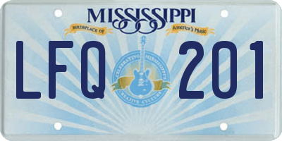 MS license plate LFQ201