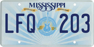 MS license plate LFQ203