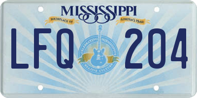 MS license plate LFQ204