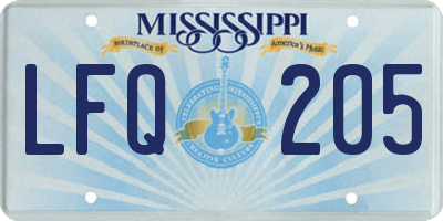 MS license plate LFQ205