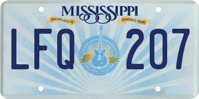 MS license plate LFQ207