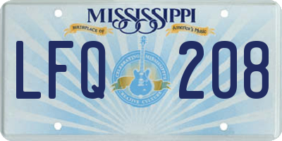 MS license plate LFQ208