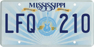 MS license plate LFQ210