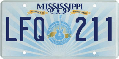 MS license plate LFQ211