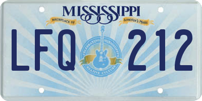 MS license plate LFQ212