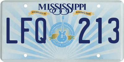 MS license plate LFQ213