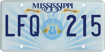 MS license plate LFQ215