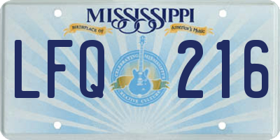MS license plate LFQ216