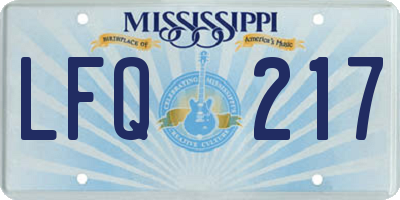 MS license plate LFQ217