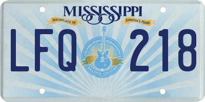 MS license plate LFQ218