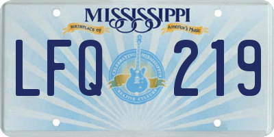 MS license plate LFQ219