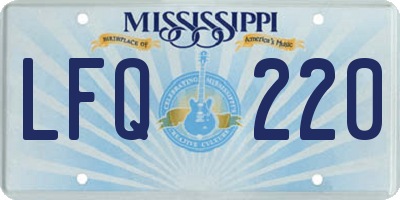 MS license plate LFQ220