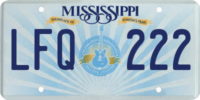MS license plate LFQ222