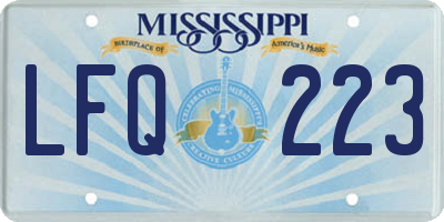 MS license plate LFQ223