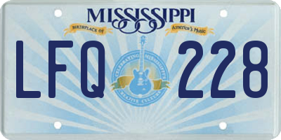 MS license plate LFQ228
