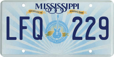 MS license plate LFQ229