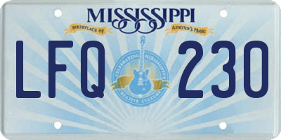MS license plate LFQ230