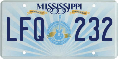 MS license plate LFQ232