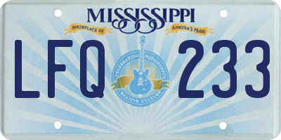 MS license plate LFQ233