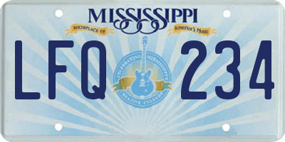 MS license plate LFQ234
