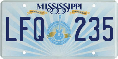 MS license plate LFQ235