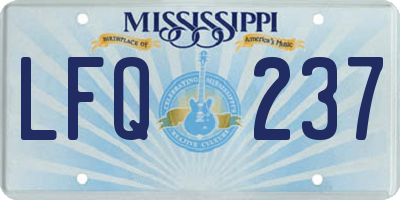 MS license plate LFQ237