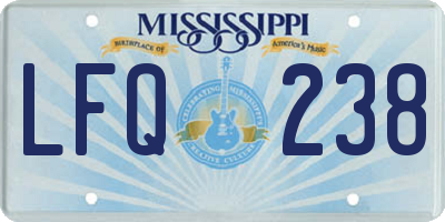 MS license plate LFQ238