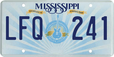 MS license plate LFQ241