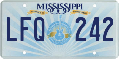 MS license plate LFQ242