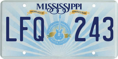 MS license plate LFQ243