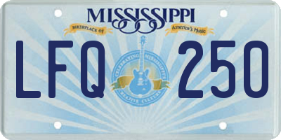 MS license plate LFQ250