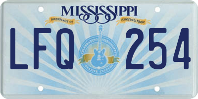 MS license plate LFQ254