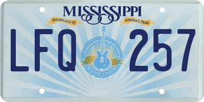 MS license plate LFQ257