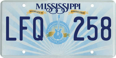 MS license plate LFQ258