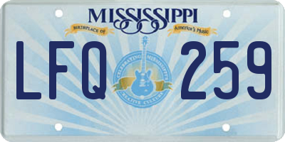 MS license plate LFQ259