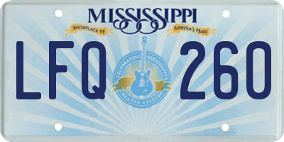 MS license plate LFQ260