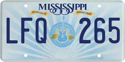MS license plate LFQ265