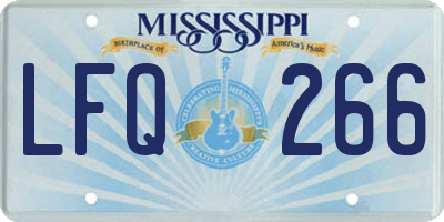 MS license plate LFQ266